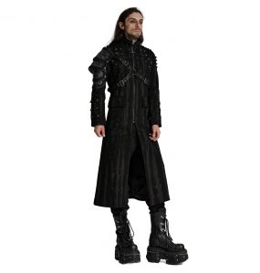 Veste Longue 'Doomsday Punk' Noir et Argent