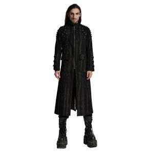 Black and Silver 'Doomsday Punk' Long Jacket