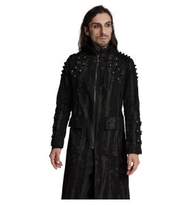 Veste Longue 'Doomsday Punk' Noir et Argent