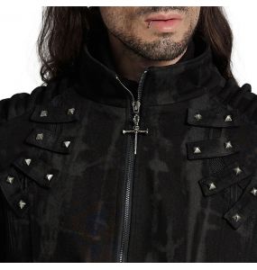Veste Longue 'Doomsday Punk' Noir et Argent