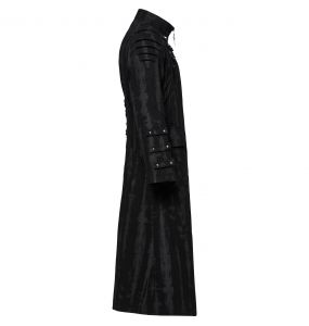 Black and Silver 'Doomsday Punk' Long Jacket