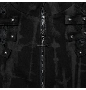 Black and Silver 'Doomsday Punk' Long Jacket
