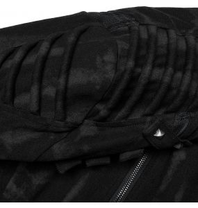 Black and Silver 'Doomsday Punk' Long Jacket