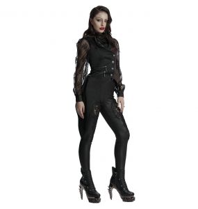 Black and Red 'Dark Night Goth' Asymmetric Females Vest