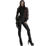 Gilet Asymétrique 'Dark Night Goth' Noir et Rouge pour Femmes