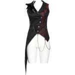 Gilet Asymétrique 'Dark Night Goth' Noir et Rouge pour Femmes