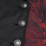 Gilet Asymétrique 'Dark Night Goth' Noir et Rouge pour Femmes