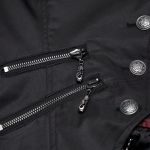 Gilet Asymétrique 'Dark Night Goth' Noir et Rouge pour Femmes