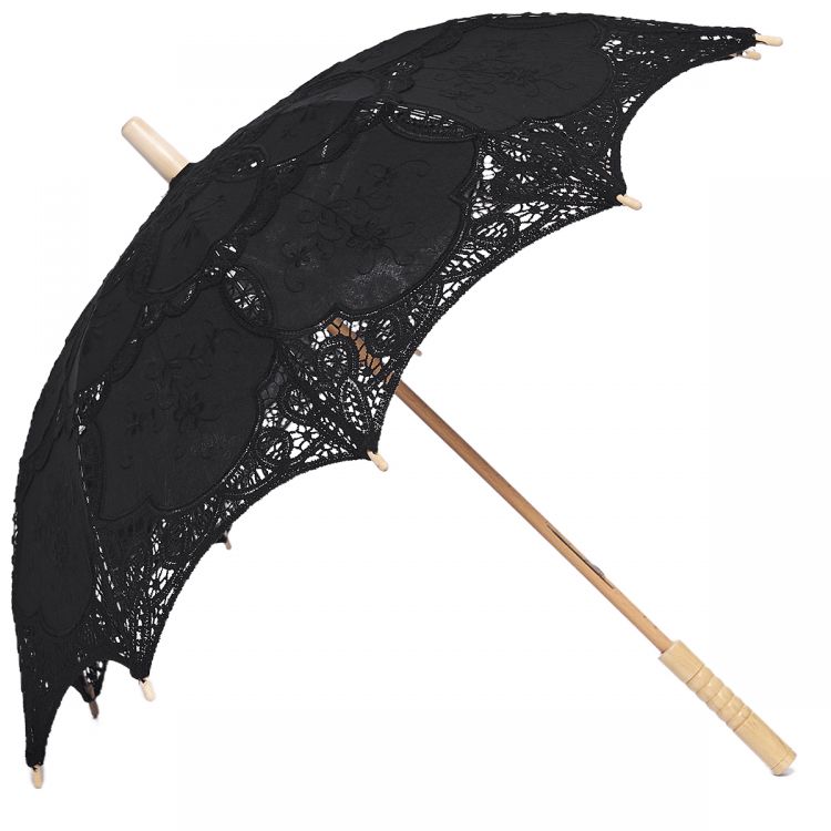 Black 'Goddess' Gothic Romantic Parasol