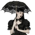 Black 'Goddess' Gothic Romantic Parasol