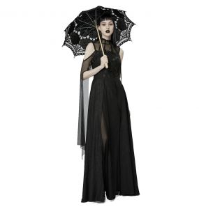 Black 'Goddess' Gothic Romantic Parasol
