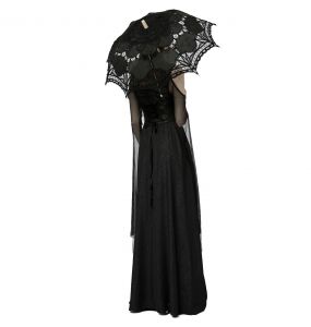 Black 'Goddess' Gothic Romantic Parasol