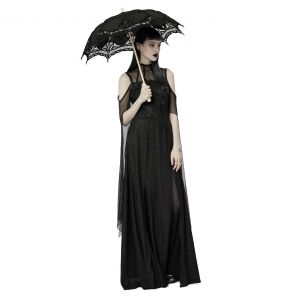 Black 'Goddess' Gothic Romantic Parasol