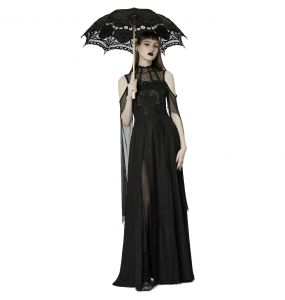Black 'Goddess' Gothic Romantic Parasol