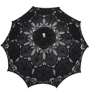 Black 'Goddess' Gothic Romantic Parasol