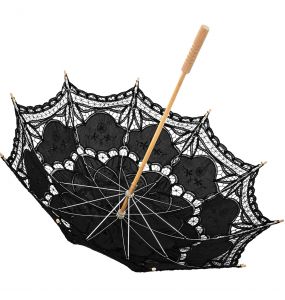 Black 'Goddess' Gothic Romantic Parasol