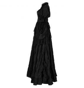 Black 'Edana' Long Victorian Dress