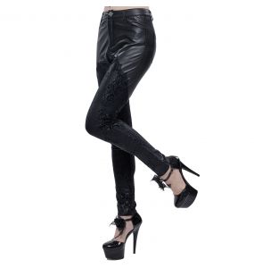 Leggings 'Mira' en Velours Noir