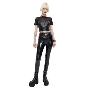 Black Patent Vinyl 'Geloyra' Leggings