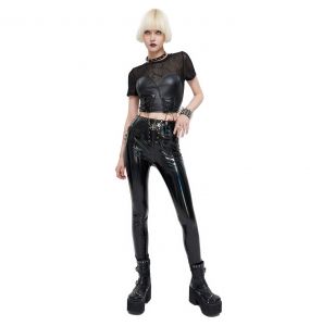 Black Patent Vinyl 'Geloyra' Leggings