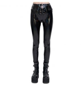 Black Patent Vinyl 'Geloyra' Leggings