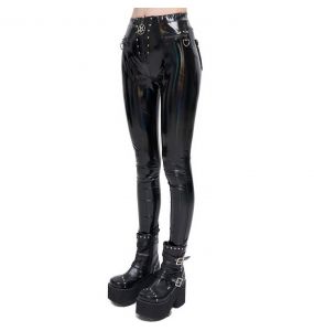 Black Patent Vinyl 'Geloyra' Leggings