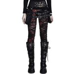 Red 'Ripped Off' Leggings