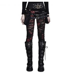 Red 'Ripped Off' Leggings