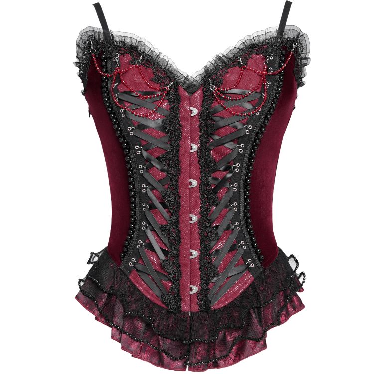 Corset 'Guinevere' Rouge et Noir