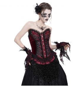 Corset 'Guinevere' Rouge et Noir