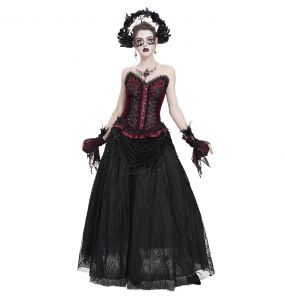 Gants 'Dark Evil' Noirs et Bordeaux