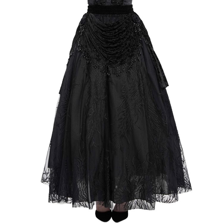 Black Velvet 'Guinevere' Long Skirt