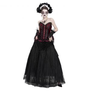Longue Jupe 'Guinevere' en Velours Noir