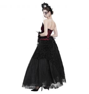 Longue Jupe 'Guinevere' en Velours Noir