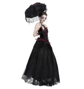 Longue Jupe 'Guinevere' en Velours Noir