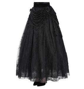 Longue Jupe 'Guinevere' en Velours Noir