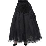 Longue Jupe 'Guinevere' en Velours Noir