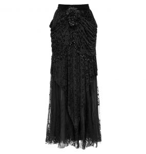 Black Velvet 'Guinevere' Long Skirt