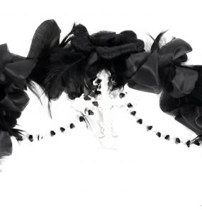 Black Feathers and Flowers 'Guinevere' Headband