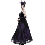 Longue Jupe 'Guinevere' en Velours Noir et Mauve