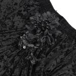 Longue Jupe 'Guinevere' en Velours Noir et Mauve