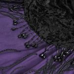Longue Jupe 'Guinevere' en Velours Noir et Mauve