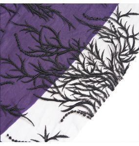 Longue Jupe 'Guinevere' en Velours Noir et Mauve