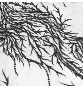 Longue Jupe 'Guinevere' en Velours Noir et Mauve