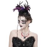 Couronne 'Guenièvre' en Plumes Noires et Violettes