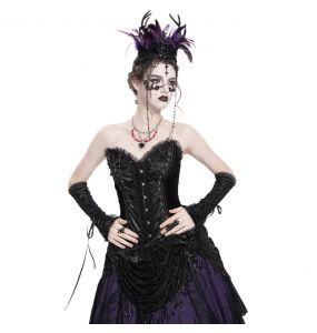 Couronne 'Guenièvre' en Plumes Noires et Violettes