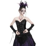 Couronne 'Guenièvre' en Plumes Noires et Violettes