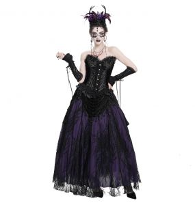 Couronne 'Guenièvre' en Plumes Noires et Violettes