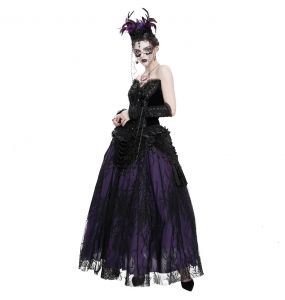 Couronne 'Guenièvre' en Plumes Noires et Violettes