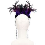 Couronne 'Guenièvre' en Plumes Noires et Violettes